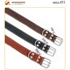 Купить (мод.451) ошейник №45 кожа на брезенте (чистый), изображение 6 оптом