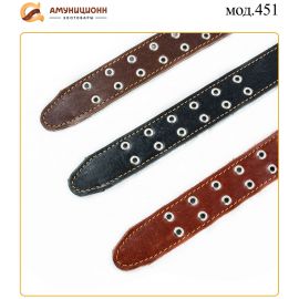 Купить (мод.451) ошейник №45 кожа на брезенте (чистый), изображение 8 оптом